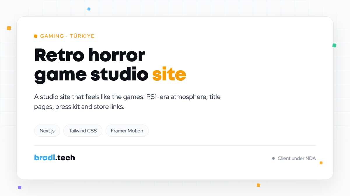 Retro Horror Game Studio Website